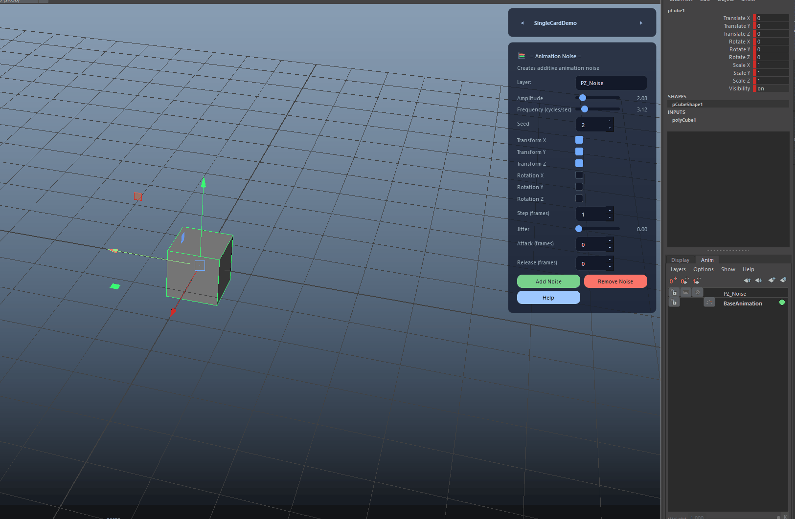 Axis Masking (Translate + Rotate) demo