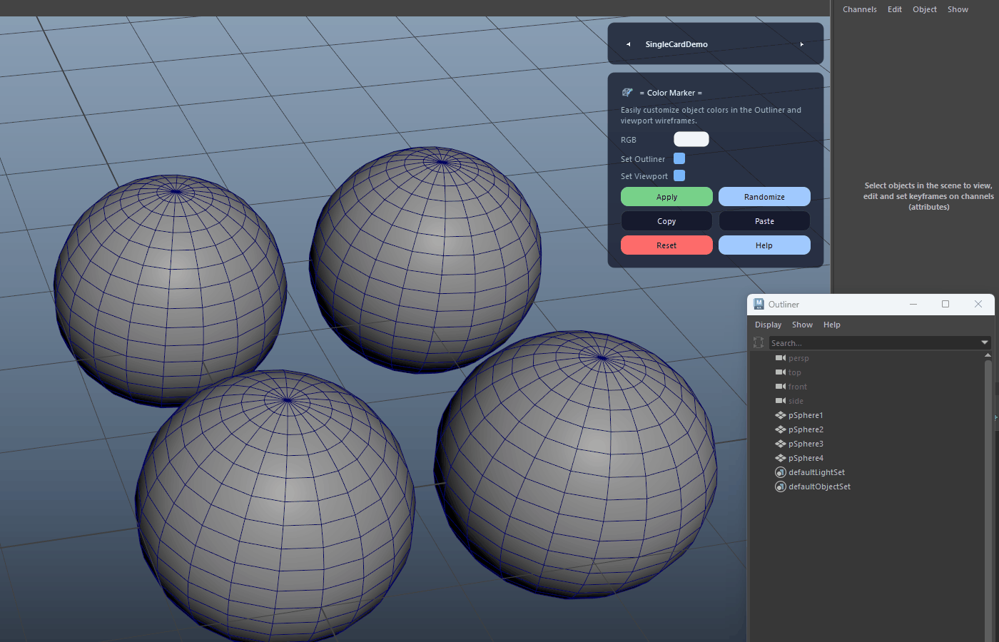 Apply Color (Outliner + Viewport) demo