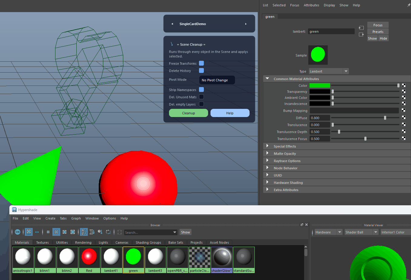 Delete Unused Materials & Shading Engines demo